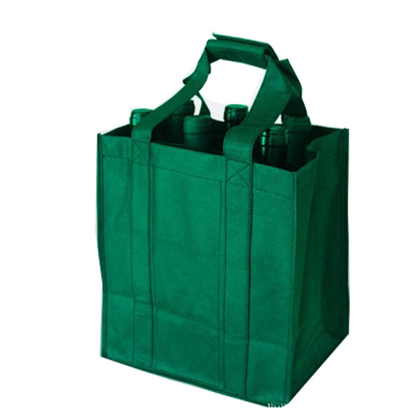 دائم الأخضر غير المنسوجة حقيبة تسوق النبيذ زجاجة iso9001 شهادة