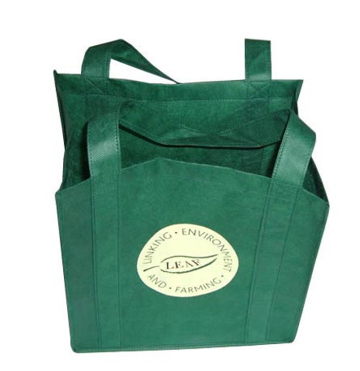 ريوزابل غير المنسوجة حمل حقائب الترويجية هدية في الأخضر الأرجواني