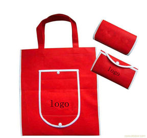 أحمر طوي الترويجية هدية أكياس قماش التسوق حمل صديقة للبيئة